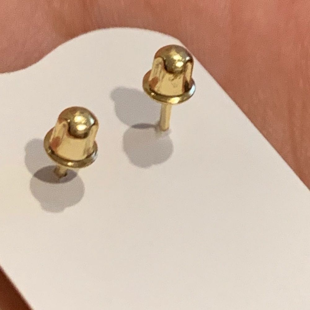 14k gold plated Butterfly Earrings girls kids! - Picture 5 of 6